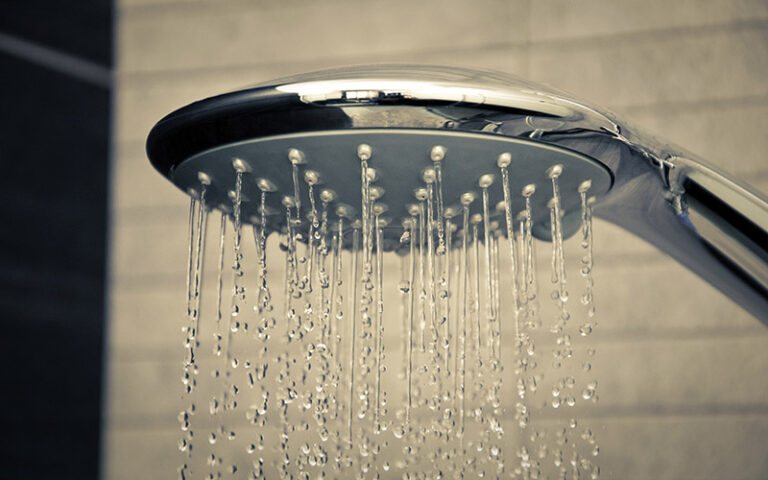 water coming out of showerhead